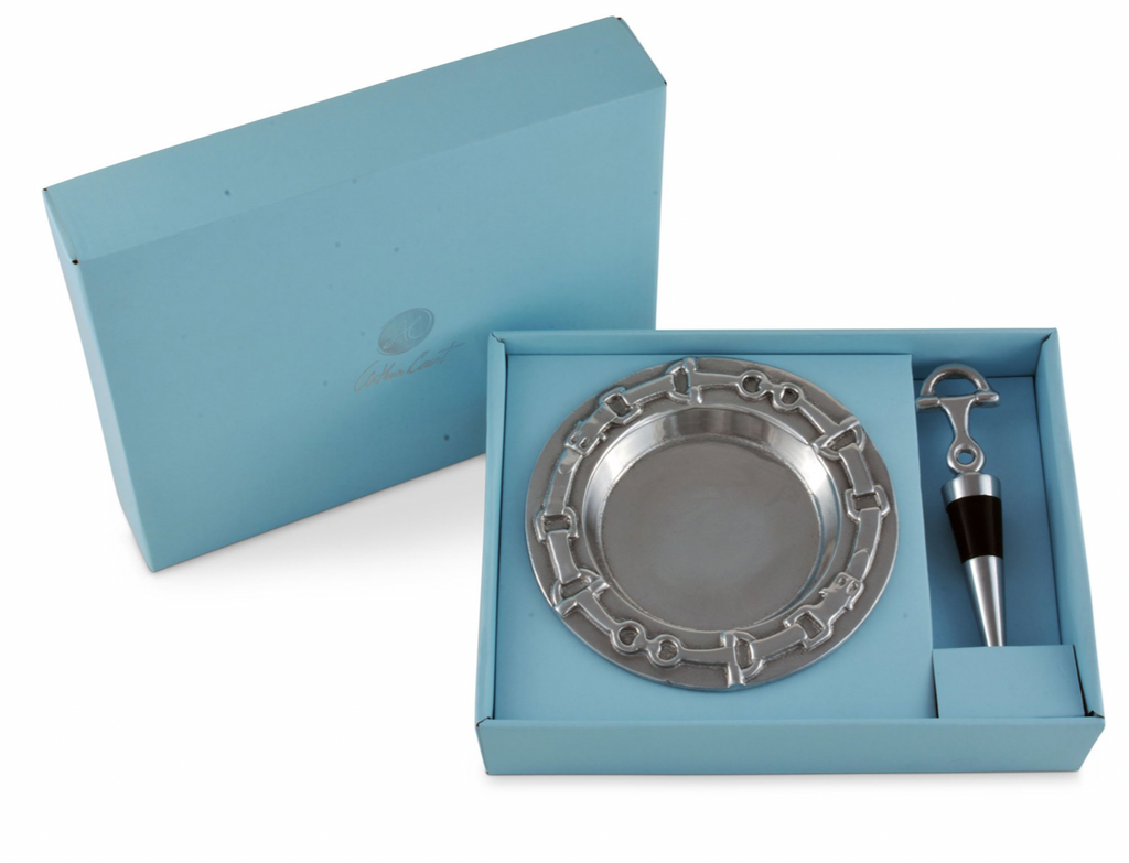 Equestrian Wine Stopper & Coaster Set