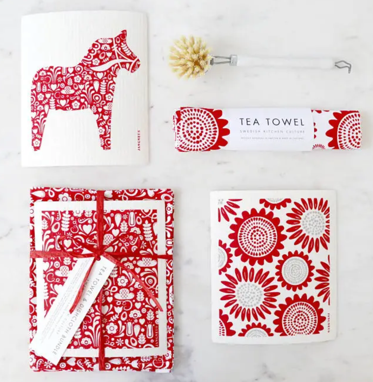 Swedish Kitchen Towel Bundle - Dala Horse