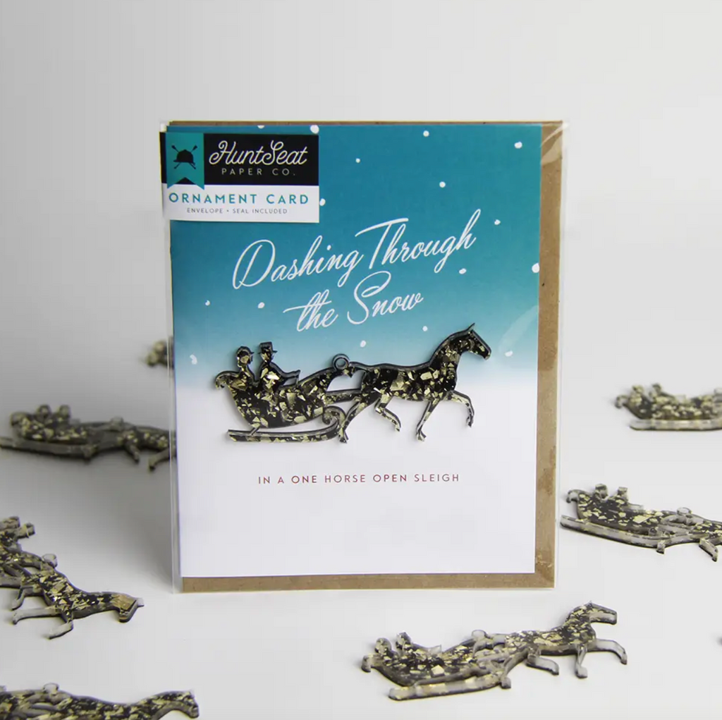 Dashing Equestrian Horse Ornament Greeting Card