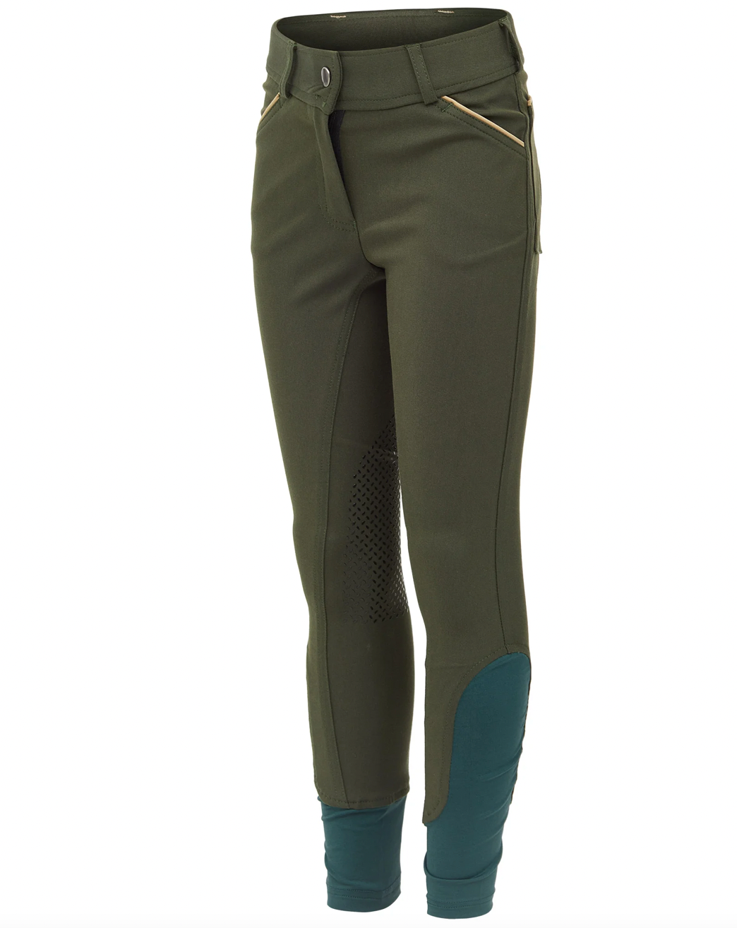 RH Kids Silicone Knee Patch Breeches - Hunter Green