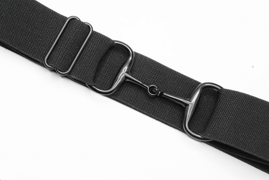 1.5" Ellany Elastic Belt - Black with Black Buckle