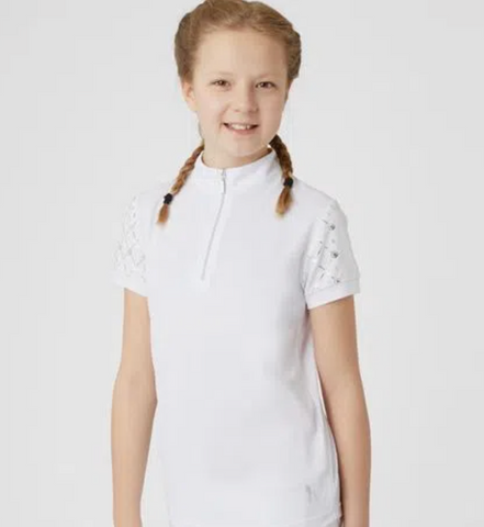 Horze Fia Kids Short Sleeve Shirt - White