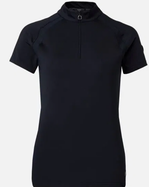 Horze Mia Women's Short Sleeved Training Polo Shirt - Black