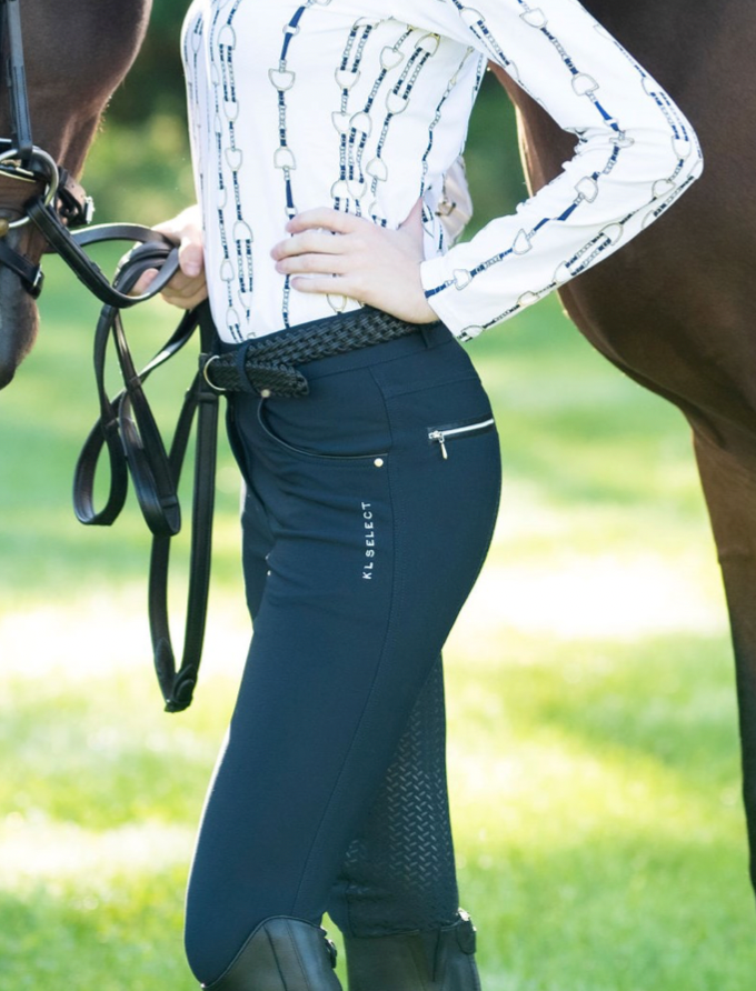 KL Select Gabriella Knee Patch Breeches - Navy