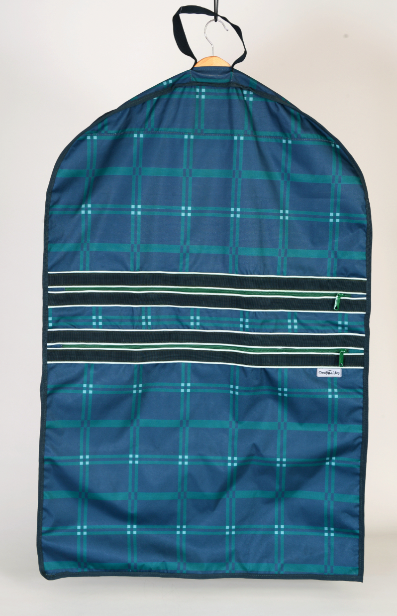 Chestnut Bay Garment Bag - Hunter Plaid