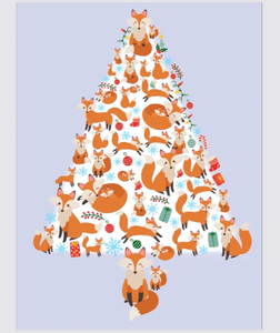 Fox Christmas Tree Card - Single