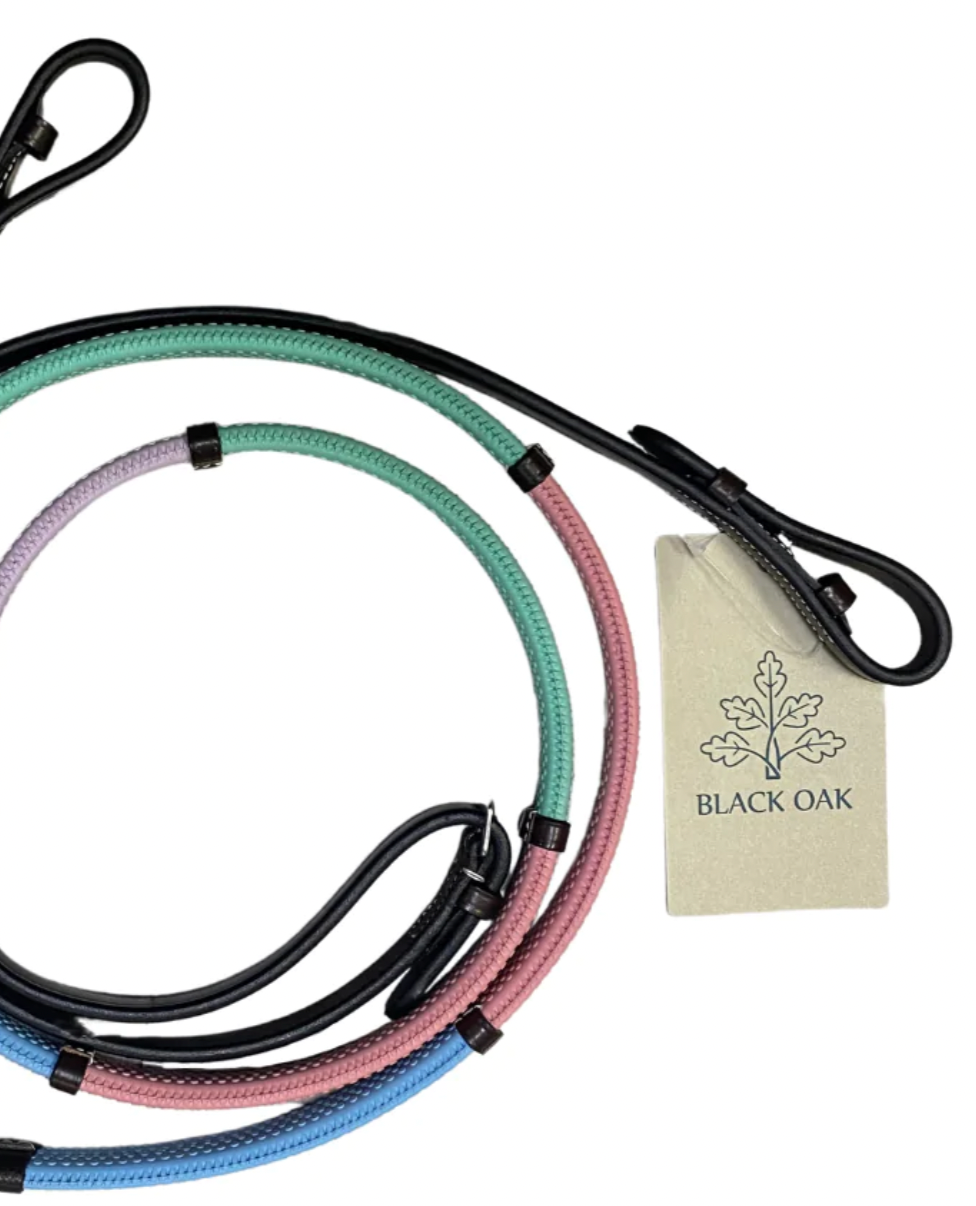 Black Oak 1/2 Rainbow Rubber Reins