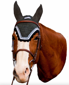 Equine Couture Fly Bonnet Dark Charcoal/Black - Full