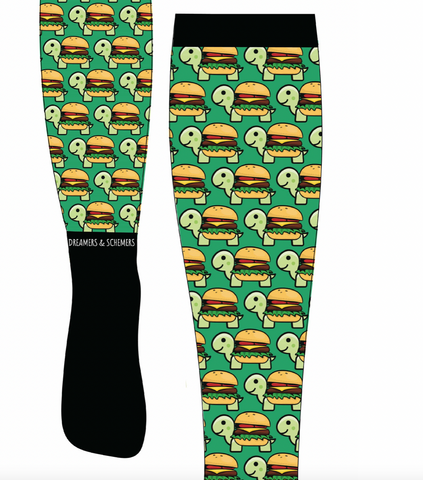 Dreamers & Schemers Boot Socks - Turtle Burger