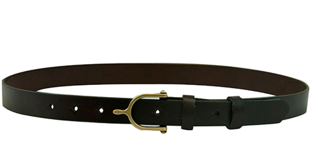 WOW 7/8 Havana Leather Belt with Brass Spur Buckle