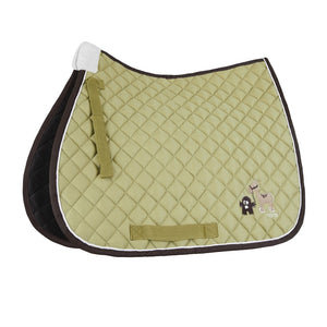 Horze Monster Pony Saddle Pad with Embroidery - Grey Green