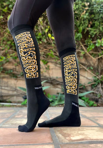 Dreamers & Schemers Knit Boot Socks - Equestrian Cheetah